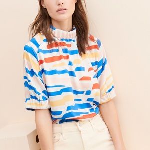 Corey Lynn Calter Elastic Cuffed and Collared Tee